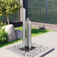 vidaXL Trädgårdsfontän silver 48x34x123 cm rostfritt stål