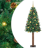 vidaXL Smal julgran med 300 LED-lampor Grön 180 cm PVC och solid furu