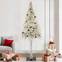 vidaXL Julgran med 300 LED-lampor med stativ Vit 210 cm PE och Stål