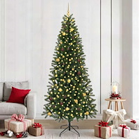 vidaXL Konstgjord julgran med 300 LED-lampor Grön 240 cm PE och PVC