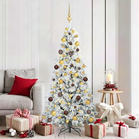 vidaXL Plast Hingad Julgran med 300 LED-lampor Vit 180 cm PE och PVC