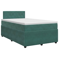 vidaXL Kontinentalsäng med madrass Mörkgrön 120 x 200 cm Sammet