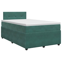 vidaXL Kontinentalsäng med madrass Mörkgrön 120 x 200 cm Sammet