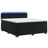 vidaXL Boxspring säng med madrass och LED Svart 160 x 200 cm Sammet