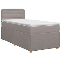 vidaXL Kontinentalsäng med madrass Taupe 90 x 200 cm Tyg
