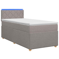 vidaXL Kontinentalsäng med madrass Taupe 100 x 200 cm Tyg