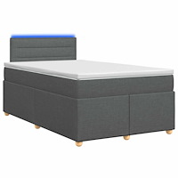 vidaXL Kontinentalsäng med madrass Mörkgrå 120 x 200 cm Tyg