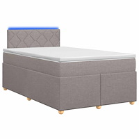 vidaXL Kontinentalsäng med madrass Taupe 120 x 200 cm Tyg