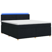 vidaXL Kontinentalsäng med madrass Svart 140 x 190 cm Tyg