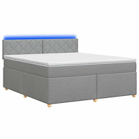 vidaXL Kontinentalsäng med madrass Ljusgrå 160 x 200 cm Tyg