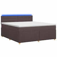 vidaXL Kontinentalsäng med madrass Mörkbrun 180 x 200 cm Tyg