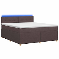 vidaXL Kontinentalsäng med madrass Mörkbrun 180 x 200 cm Tyg