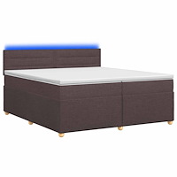 vidaXL Kontinentalsäng med madrass Mörkbrun 200 x 200 cm Tyg