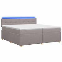 vidaXL Kontinentalsäng med madrass Taupe 200 x 200 cm Tyg