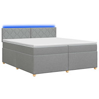 vidaXL Kontinentalsäng med madrass Ljusgrå 200 x 200 cm Tyg