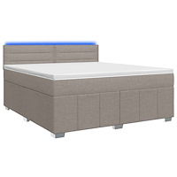 vidaXL Kontinentalsäng med madrass Taupe 160 x 200 cm Tyg