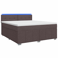 vidaXL Kontinentalsäng med madrass Mörkbrun 160 x 200 cm Tyg