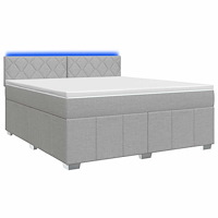 vidaXL Kontinentalsäng med madrass Ljusgrå 160 x 200 cm Tyg
