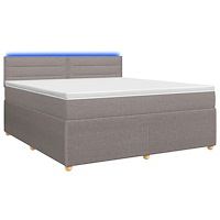 vidaXL Kontinentalsäng med madrass Taupe 160 x 200 cm Tyg