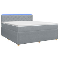 vidaXL Kontinentalsäng med madrass Ljusgrå 160 x 200 cm Tyg