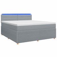 vidaXL Kontinentalsäng med madrass Ljusgrå 180 x 200 cm Tyg
