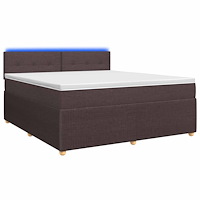 vidaXL Kontinentalsäng med madrass Mörkbrun 180 x 200 cm Tyg