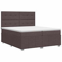 vidaXL Kontinentalsäng med madrass Mörkbrun 160 x 200 cm Tyg