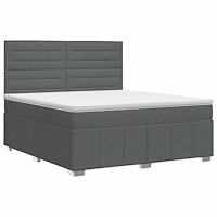 vidaXL Kontinentalsäng med madrass Mörkgrå 180 x 200 cm Tyg