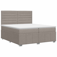 vidaXL Kontinentalsäng med madrass Taupe 200 x 200 cm Tyg