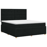 vidaXL Kontinentalsäng med madrass Svart 140 x 190 cm Tyg