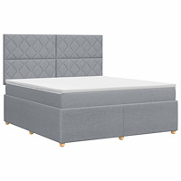 vidaXL Kontinentalsäng med madrass Ljusgrå 160 x 200 cm Tyg