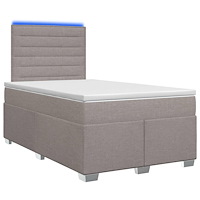 vidaXL Kontinentalsäng med madrass Taupe 120 x 190 cm Tyg