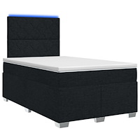 vidaXL Kontinentalsäng med madrass Svart 120 x 190 cm Tyg