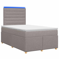 vidaXL Kontinentalsäng med madrass Taupe 120 x 190 cm Tyg