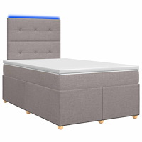vidaXL Kontinentalsäng med madrass Taupe 120 x 190 cm Tyg
