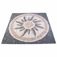 vidaXL Mosaic Tiles Sun Pattern Flerfärgsdesign 120 x 120 cm Marmor