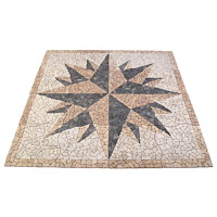 vidaXL Mosaikplattor Vindmönster Flerfärgsdesign 120 x 120 cm Marmor