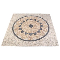 vidaXL Mosaikplattor solrosmönster Flerfärgsdesign 120 x 120 cm Marmor