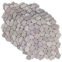 vidaXL Pebble Tiles Taupe 30 x 30 cm Flodsten