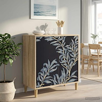 vidaXL Sideboard DOKKUM Sonoma-ek 69 x 33 x 75 cm Konstruerat trä