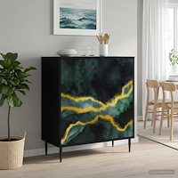 vidaXL Sideboard WIJHE Svart ek 69 x 33 x 76 cm Konstruerat trä