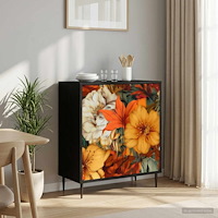 vidaXL Sideboard GENNEP Svart ek 69 x 33 x 76 cm Konstruerat trä