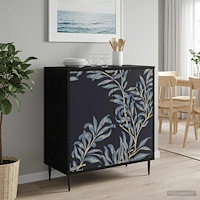 vidaXL Sideboard DOKKUM Svart ek 69 x 33 x 76 cm Konstruerat trä