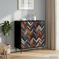 vidaXL Sideboard OMMEN Svart ek 69 x 33 x 76 cm Konstruerat trä