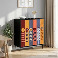 vidaXL Sideboard ESSEN Svart ek 69 x 33 x 76 cm Konstruerat trä