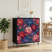 vidaXL Sideboard AACHEN Svart ek 69 x 33 x 76 cm Konstruerat trä