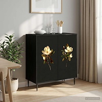 vidaXL Sideboard BREMEN Svart ek 69 x 33 x 76 cm Konstruerat trä