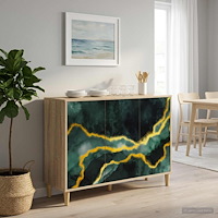 vidaXL Sideboard WIJHE Sonoma-ek 102 x 33 x 75 cm Konstruerat trä