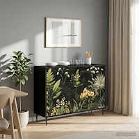 vidaXL Sideboard RHENEN Svart ek 102 x 33 x 76 cm Konstruerat trä