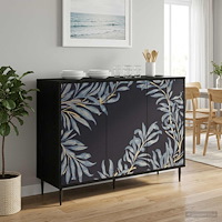 vidaXL Sideboard DOKKUM Svart ek 102 x 33 x 76 cm Konstruerat trä